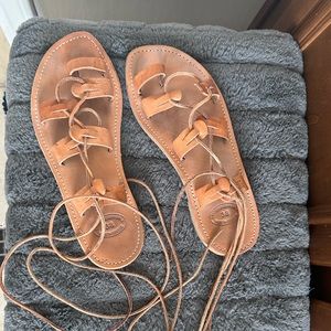 Lace up Sandals made in Greece